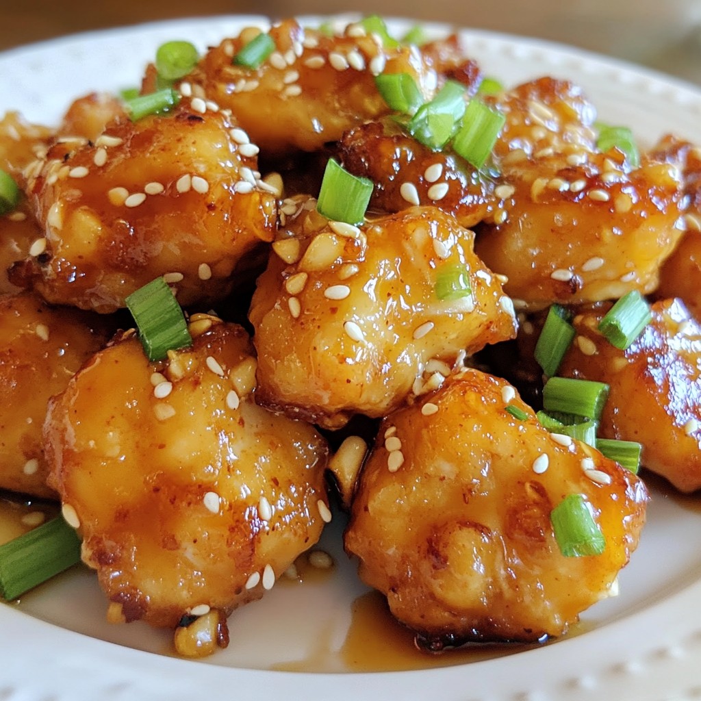 Spicy Honey Garlic Chicken Bites Einfaches Rezept