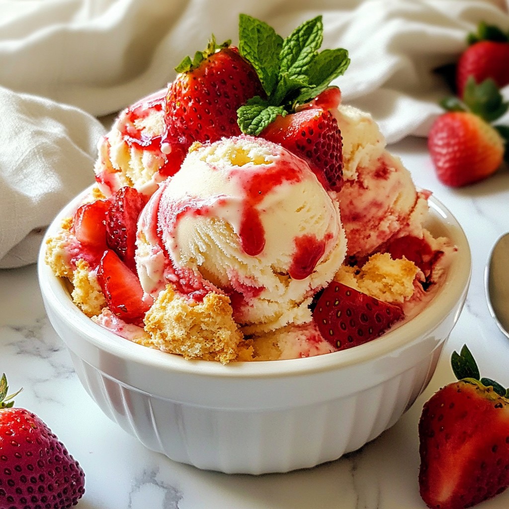 Strawberry Shortcake Ice Cream Einfaches und Schnelles Rezept