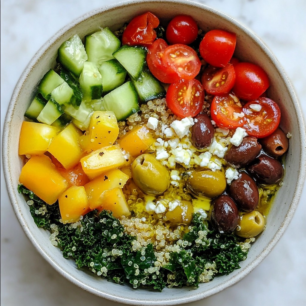 Mediterrane Grünkohl-Quinoa-Bowl gesunde Ernährung
