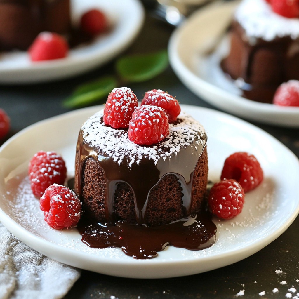 Schokoladen-Himbeer Lava-Kuchen Einfaches Rezept