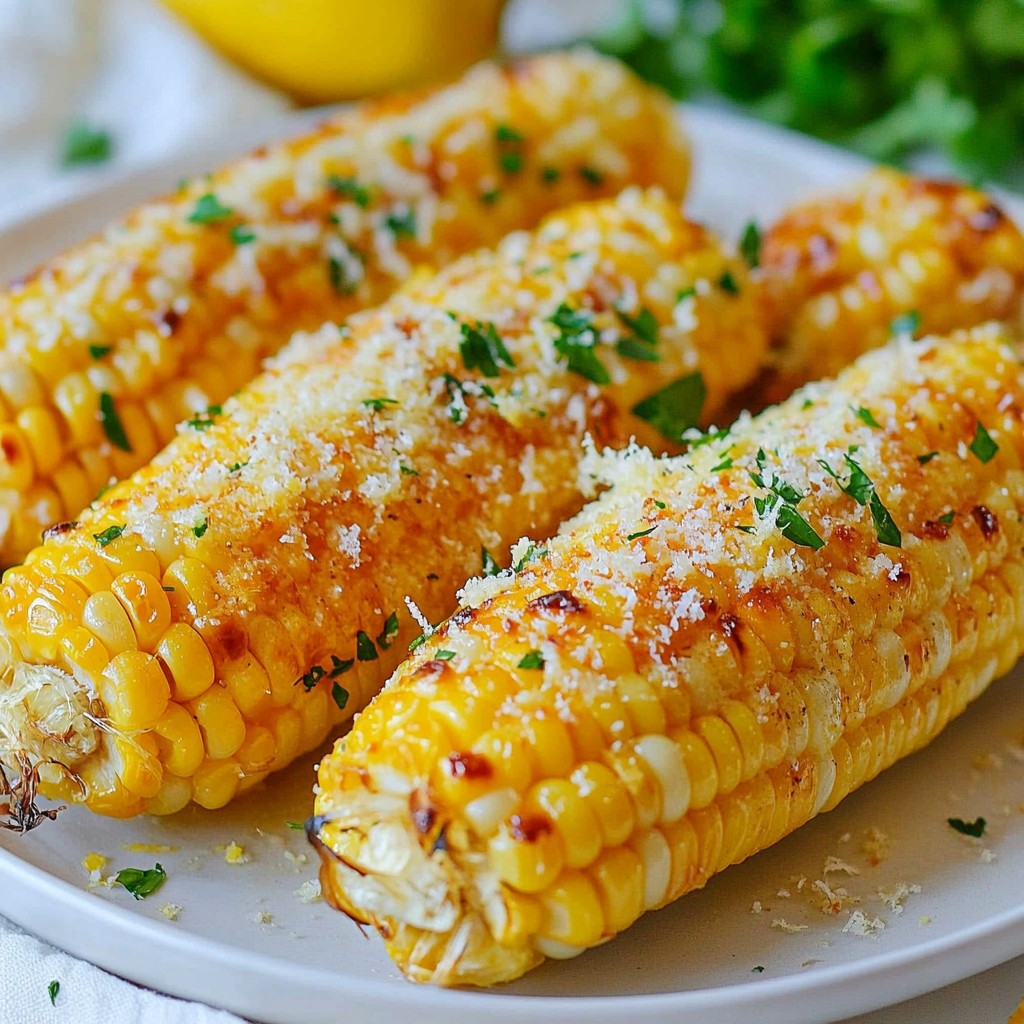 Garlic Parmesan Roasted Corn Einfach und Lecker