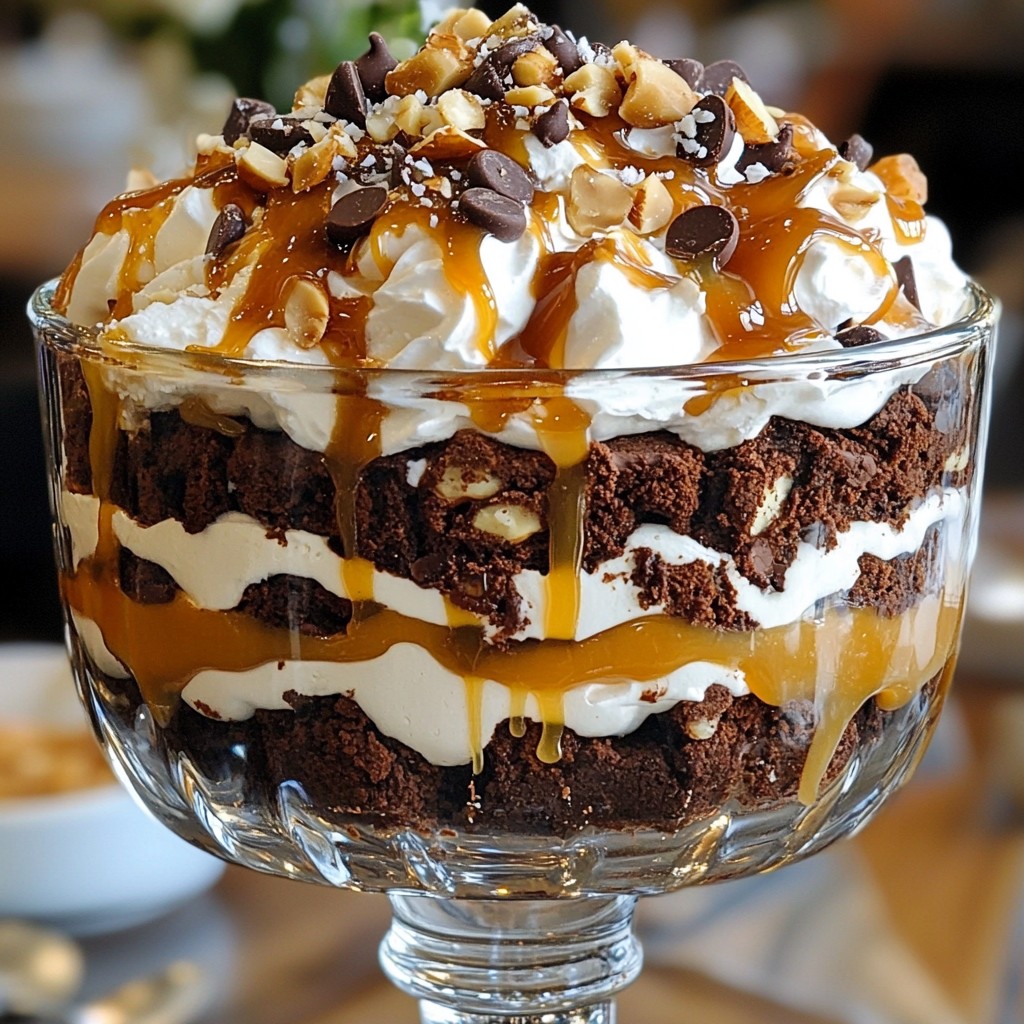 Schokoladen Karamell Brownie Trifle Rezept Lecker