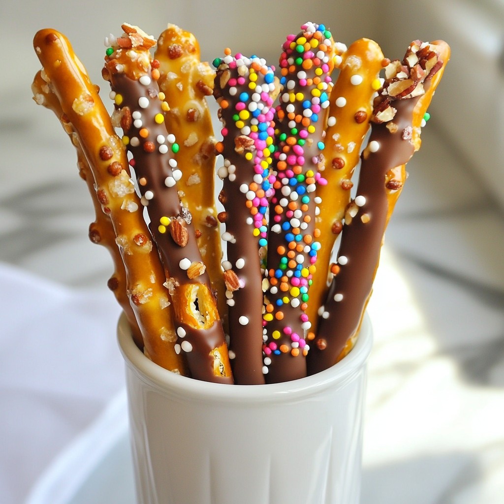 Schokoladenüberzogene Brezelstäbe Einfaches Rezept