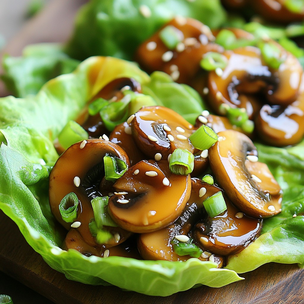 Teriyaki Mushroom Lettuce Wraps Lecker und Einfach
