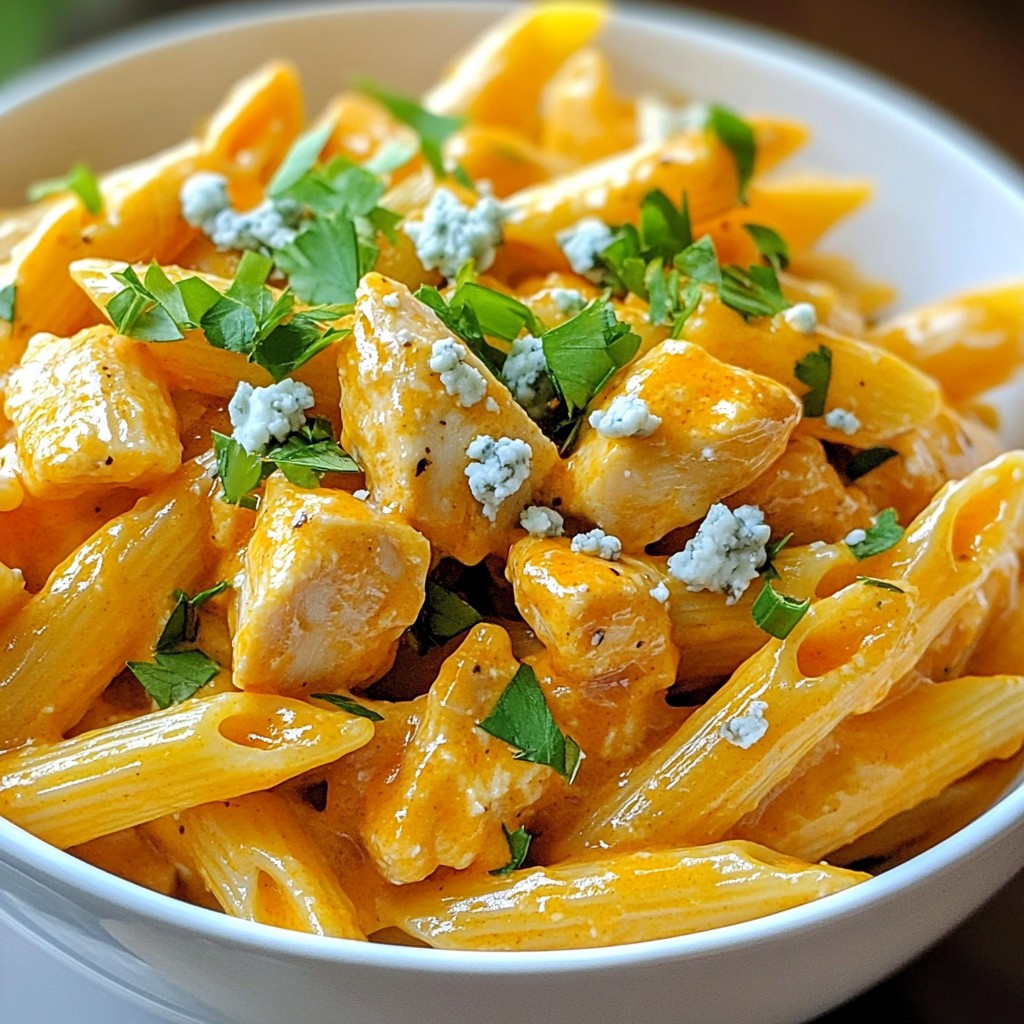 Creamy Buffalo Chicken Pasta Herzhaft und Würzig