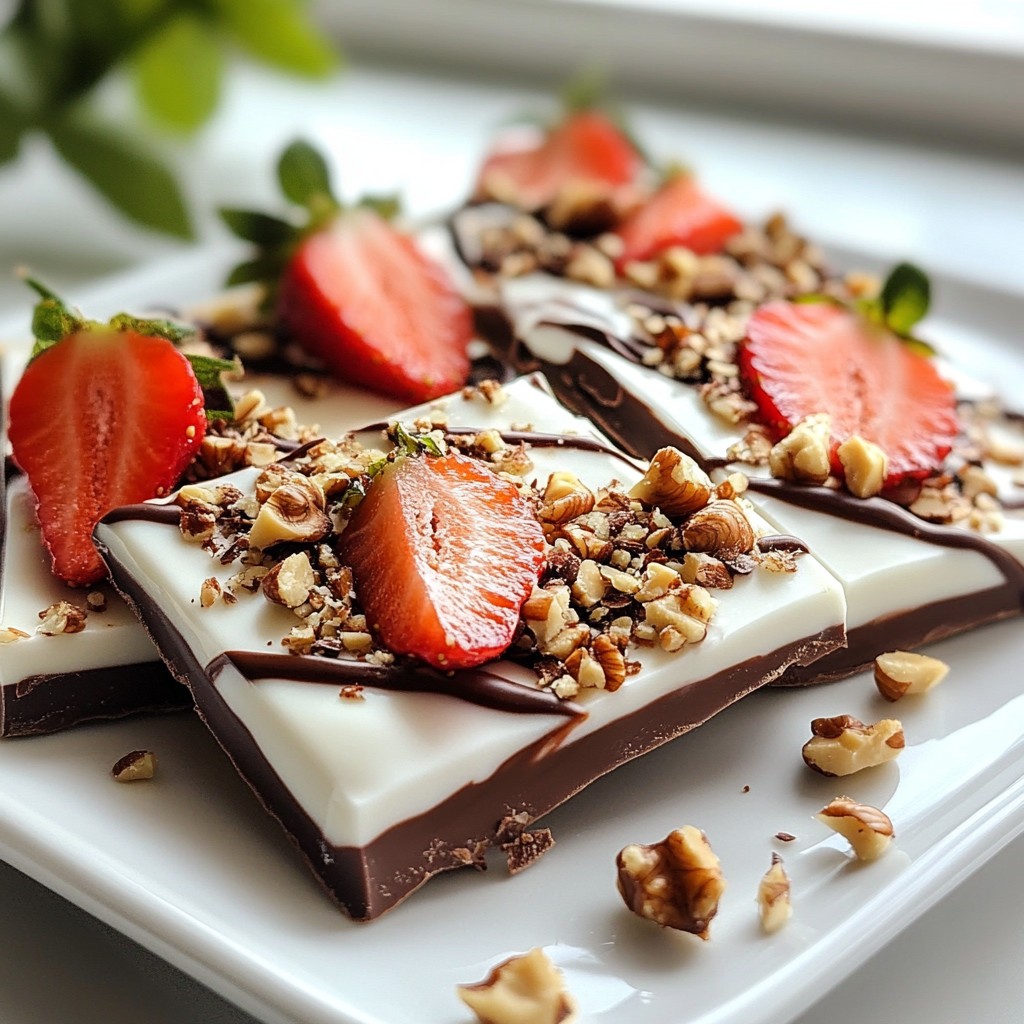 Schokoladige Erdbeer-Joghurt-Bark Leckerer Snack