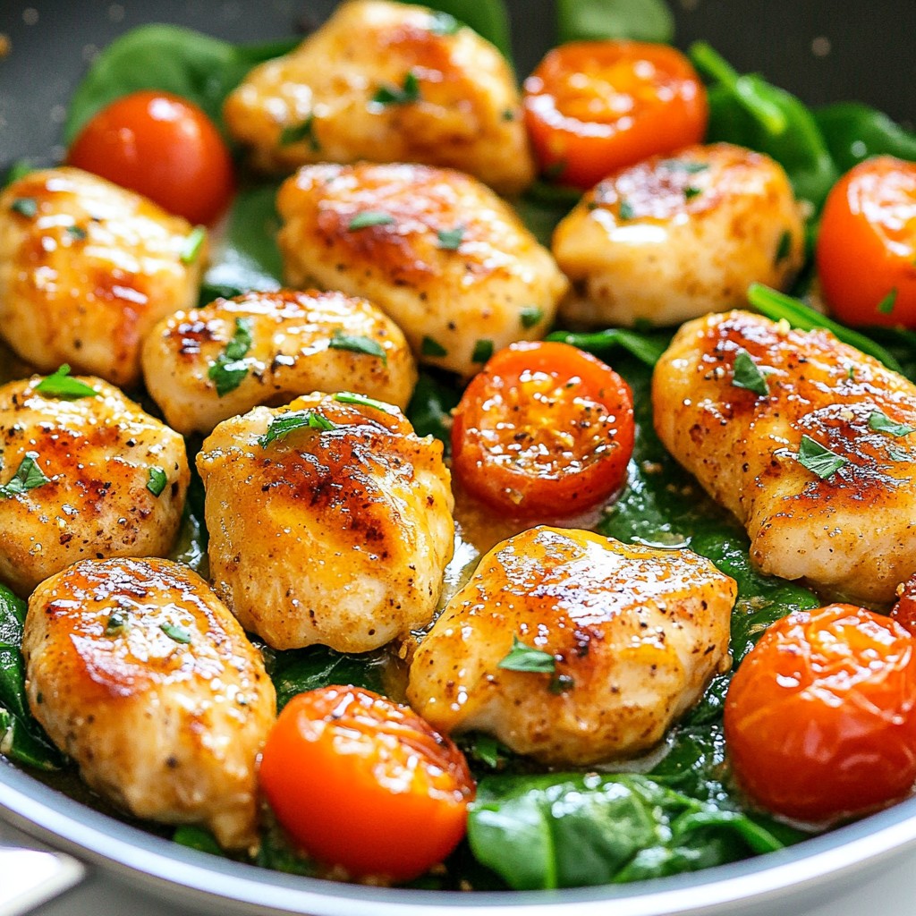 Knoblauchbutter-Hühnchenbissen Pfanne schnelles Rezept