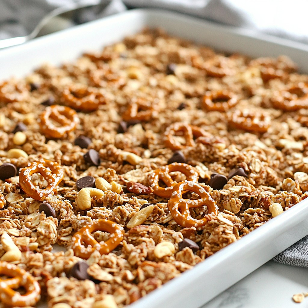 Erdnussbutter-Brezel-Granola Einfach und Lecker