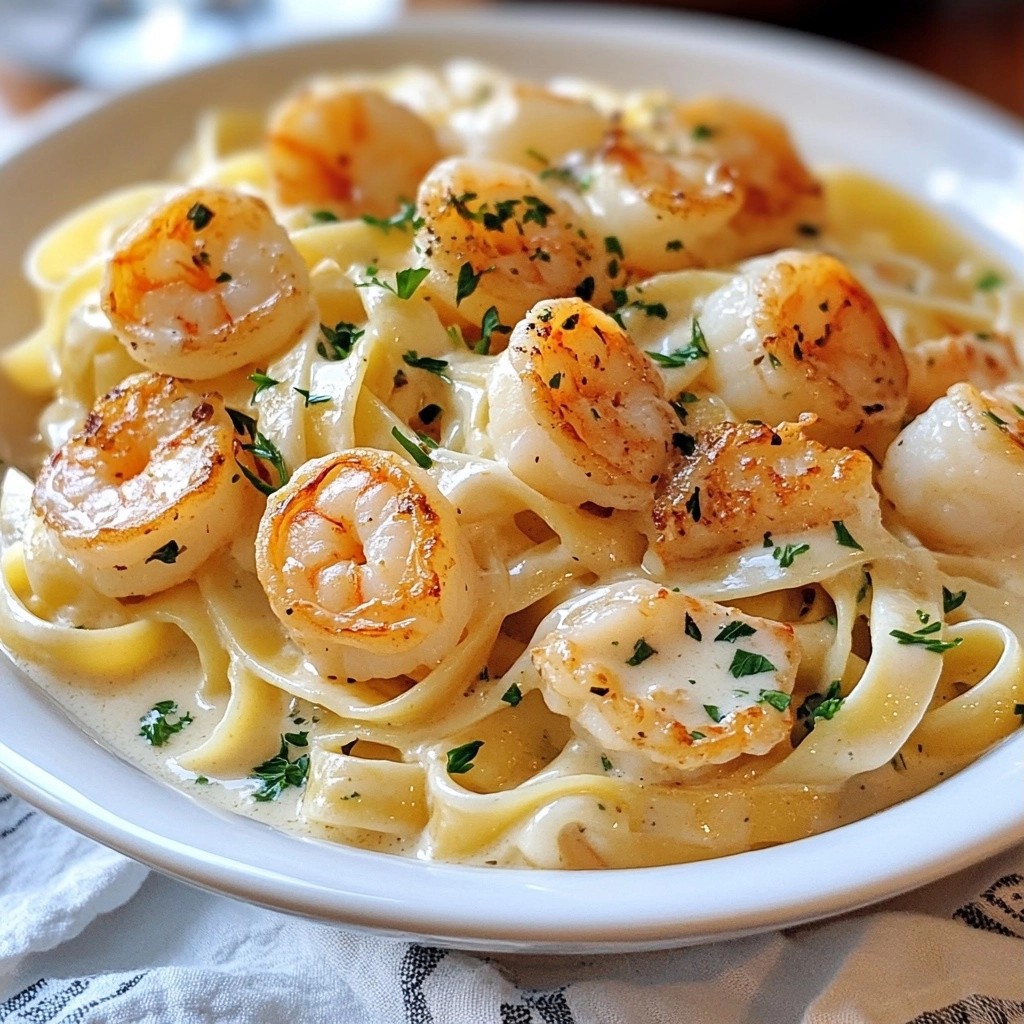 Hearty Olive Garden Copycat Seafood Alfredo Rezept