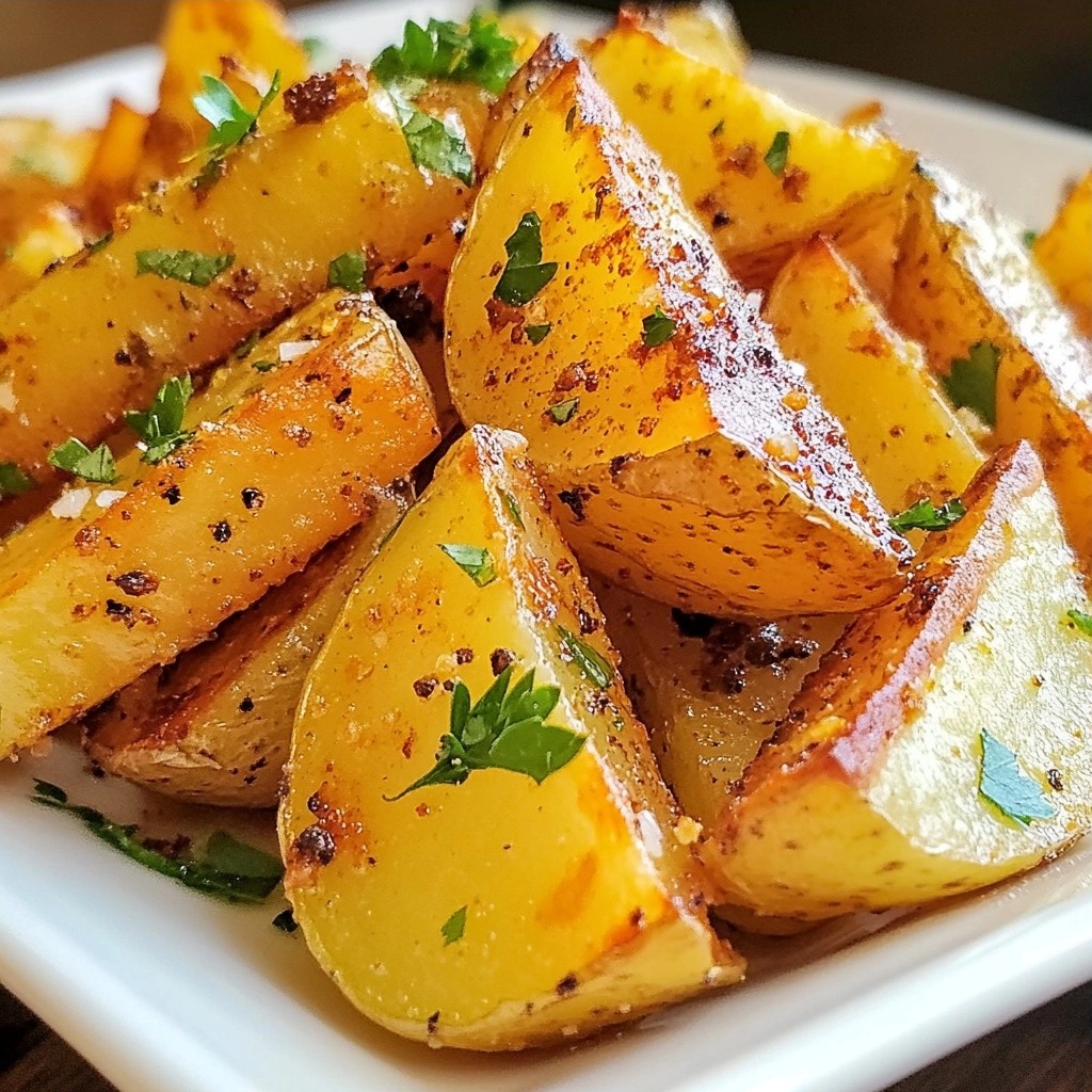 Crispy Homemade Fast Food Potato Wedges Einfaches Rezept