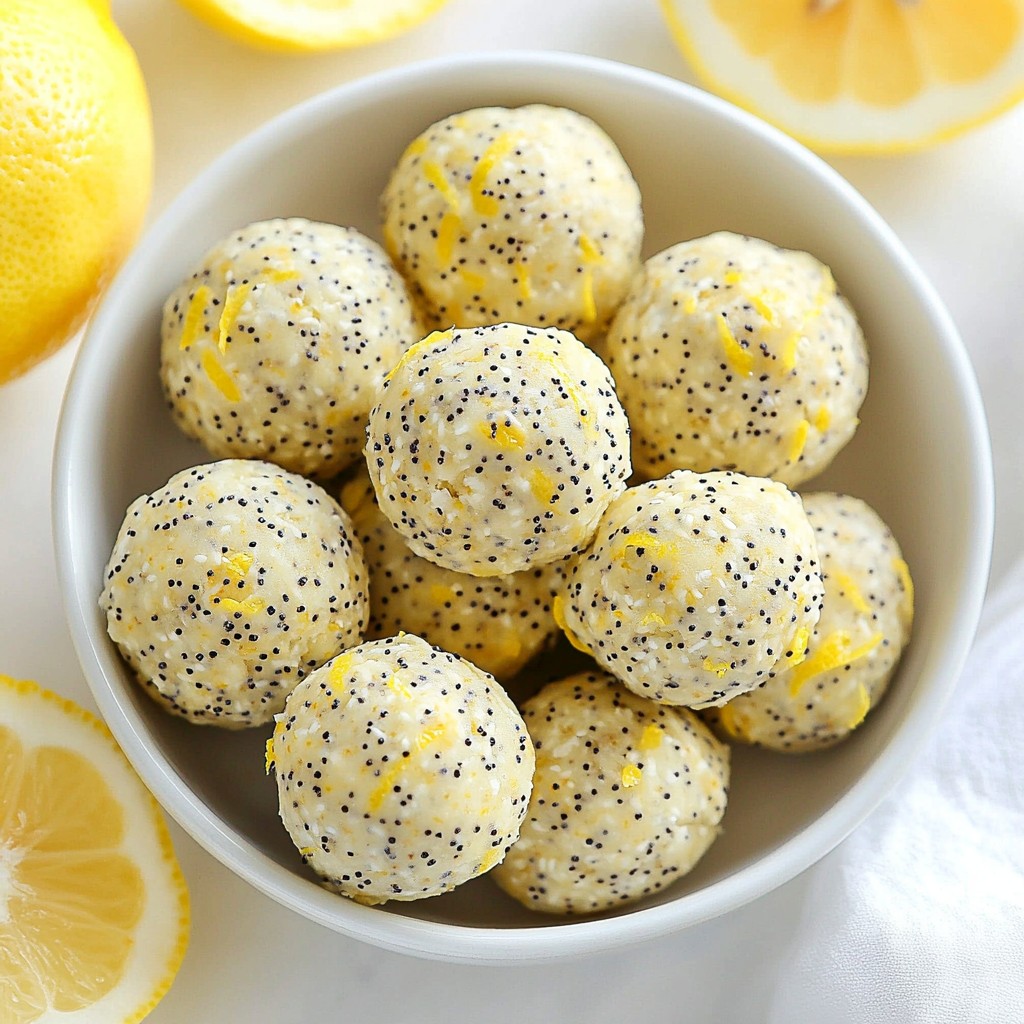 Leckere Lemon Poppy Seed Energy Bites für Energie