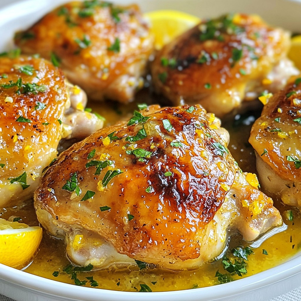 Lemon Garlic Butter Chicken Thighs Einfaches Rezept