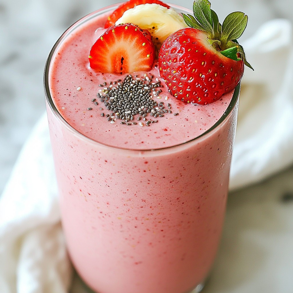 Strawberry Banana Protein Smoothie Kraftvoll und Lecker