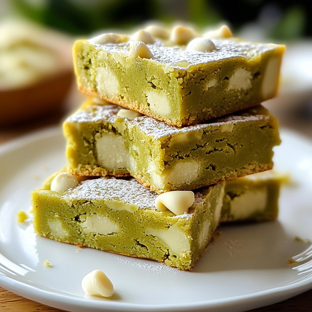 Matcha White Chocolate Blondies Herzhaftes Rezept
