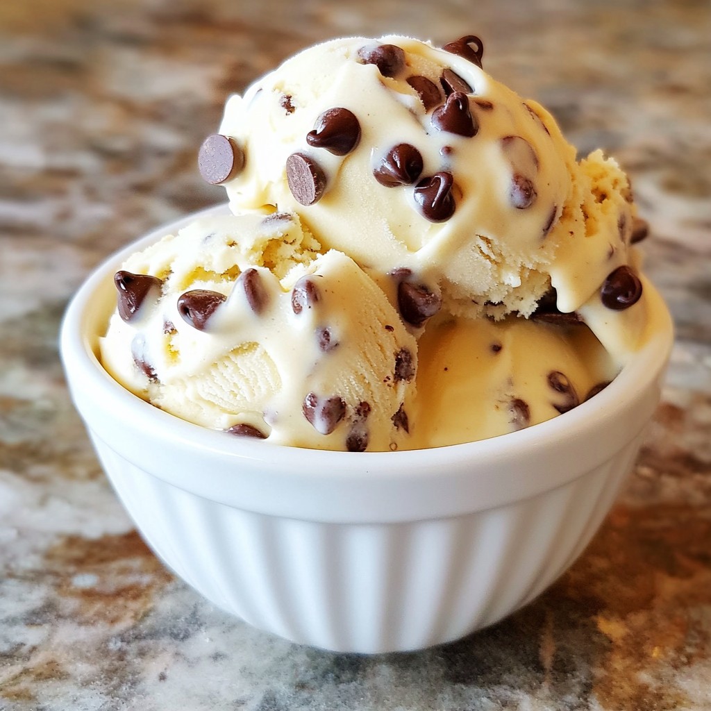 Schmackhafte Chocolate Chip Cookie Dough Eiscreme