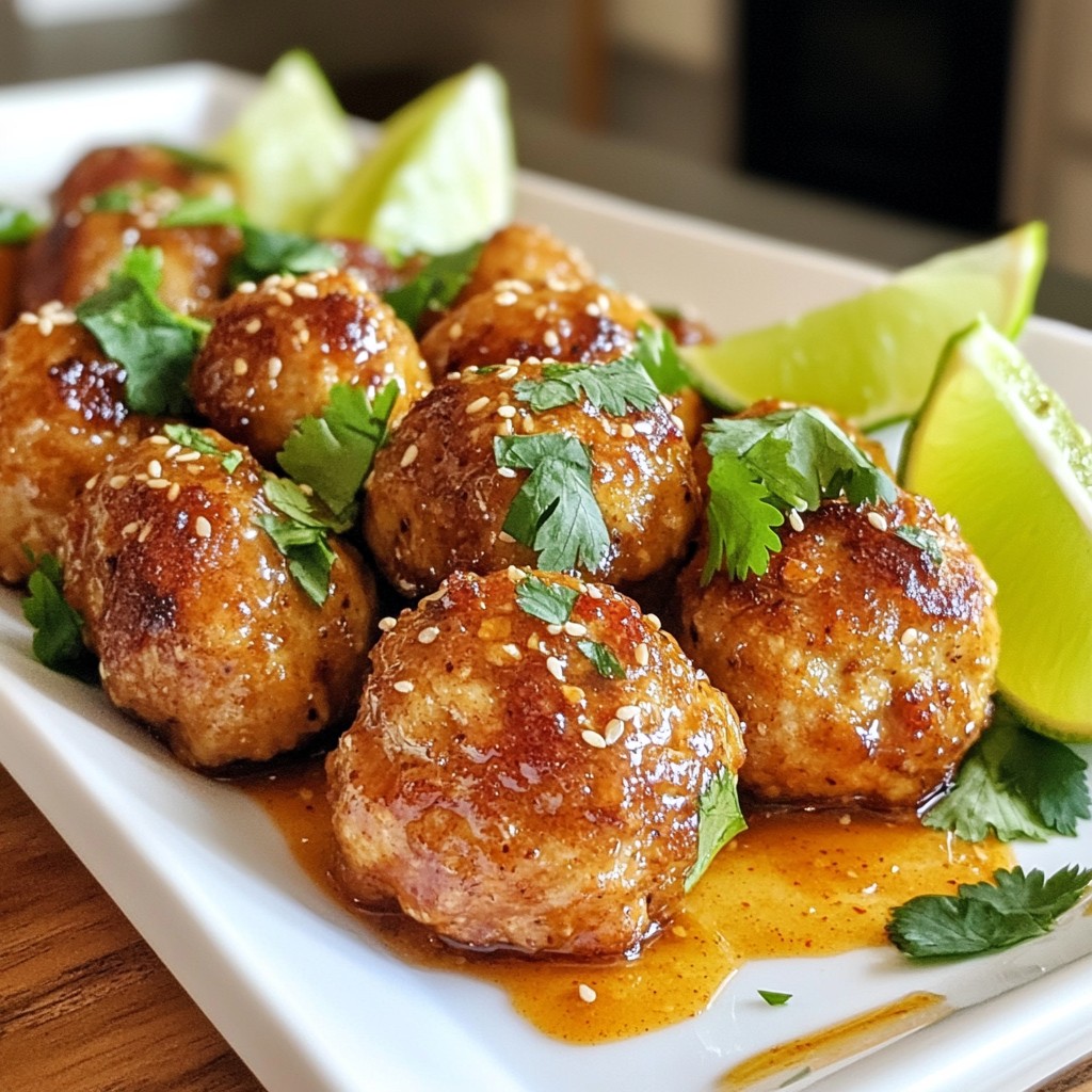 Spicy Thai Chicken Meatballs Köstlicher Genuss