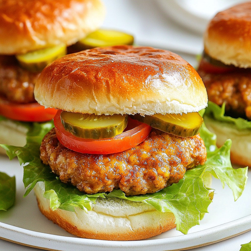 Tangy homemade fast food Chicken Sliders genießen