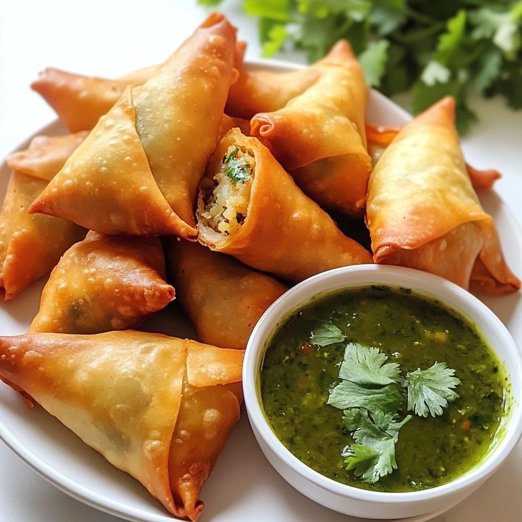 Crispy homemade fast food Chicken Samosa Rolls Rezept