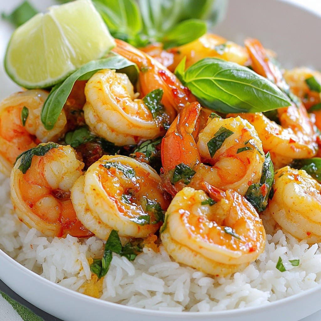 Spicy Thai Basil Shrimp Schnelles und leckeres Gericht