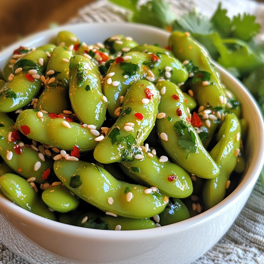 Spicy Garlic Edamame Einfaches und Geschmackvolles Gericht