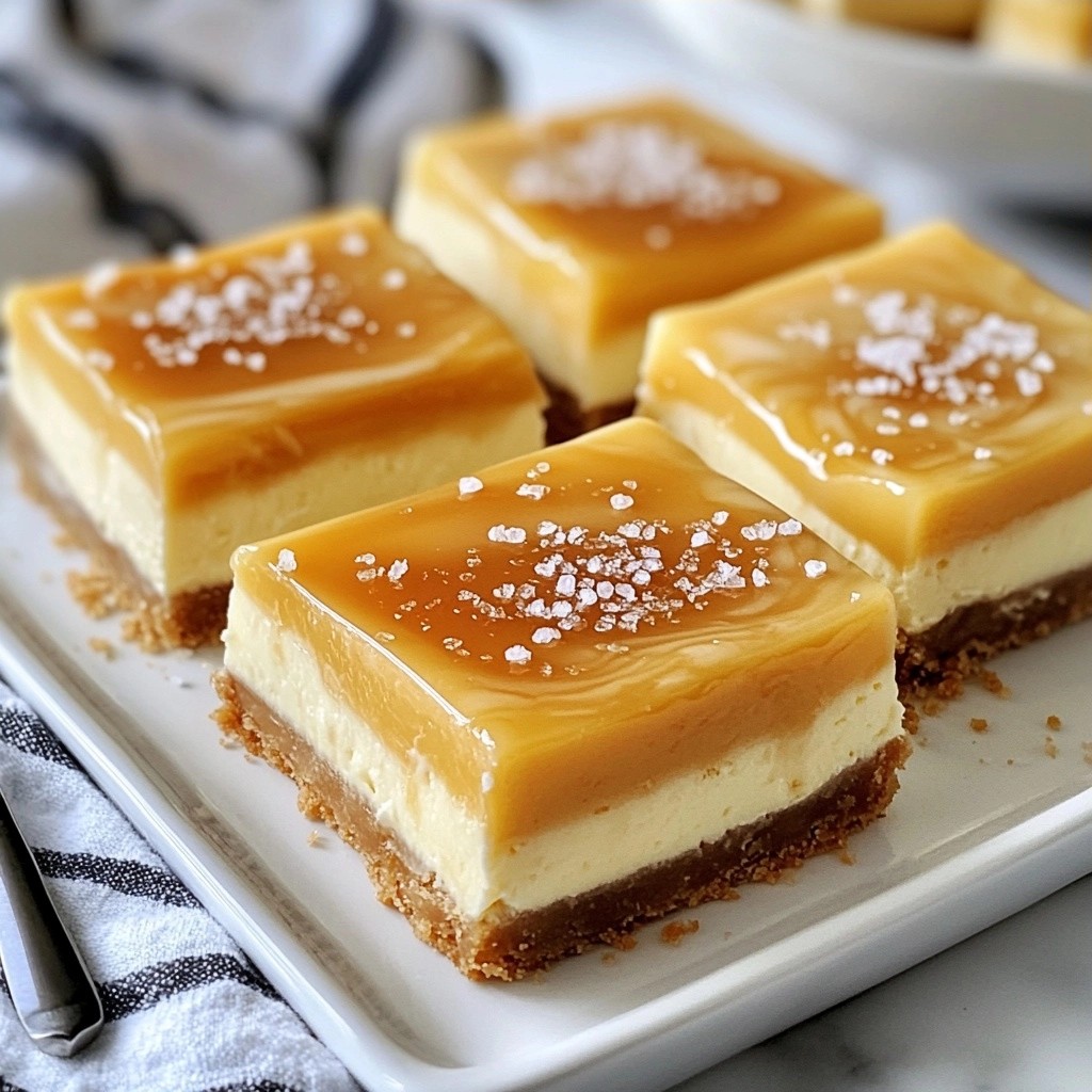 Decadent copycat recipes Salted Caramel Cheesecake Bars