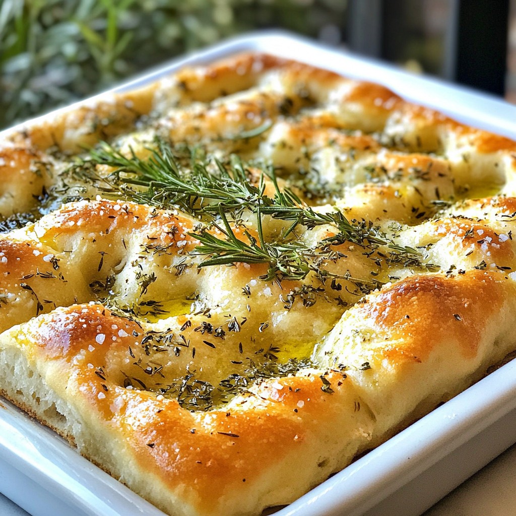 Knoblauch-Kräuter-Focaccia-Brot Einfach und Lecker