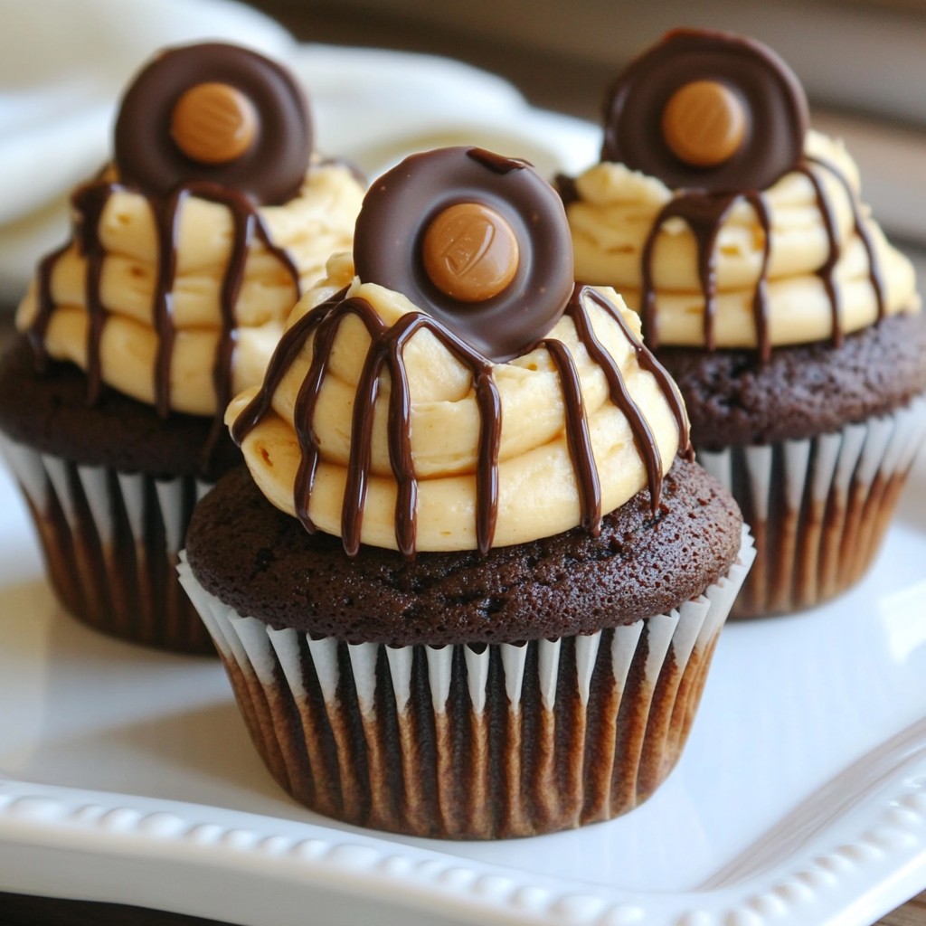 Schokoladen-Erdnussbutter-Cupcakes Einfache Leckerei