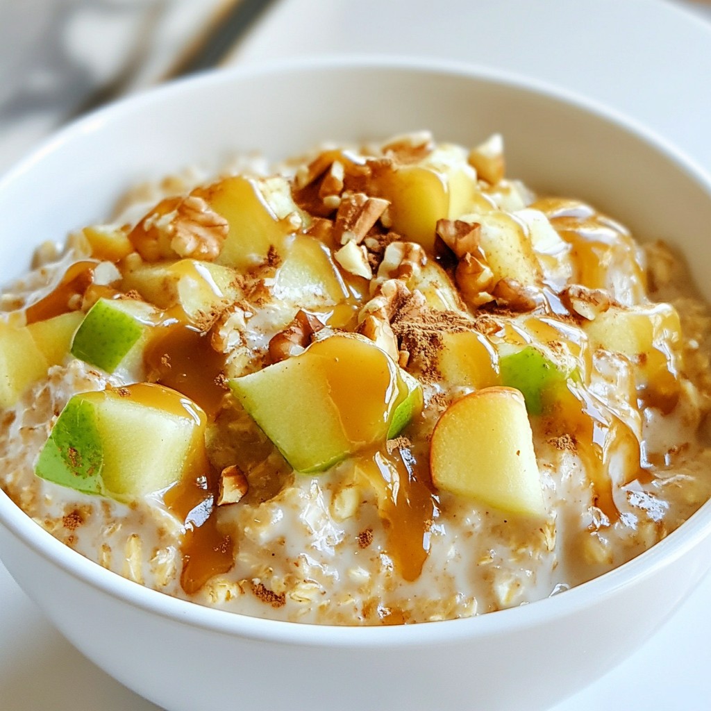 Karamell-Apfel-Overnight-Oats Einfaches Frühstücksrezept