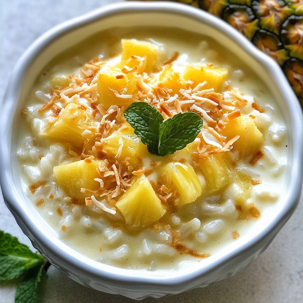 Pineapple Coconut Rice Pudding Cremig und Lecker