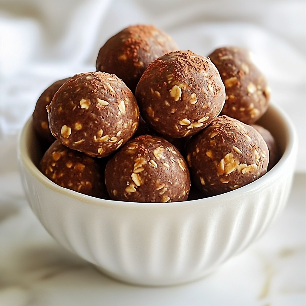 Schokoladen-Erdnussbutter-Protein-Bällchen lecker und nahrhaft