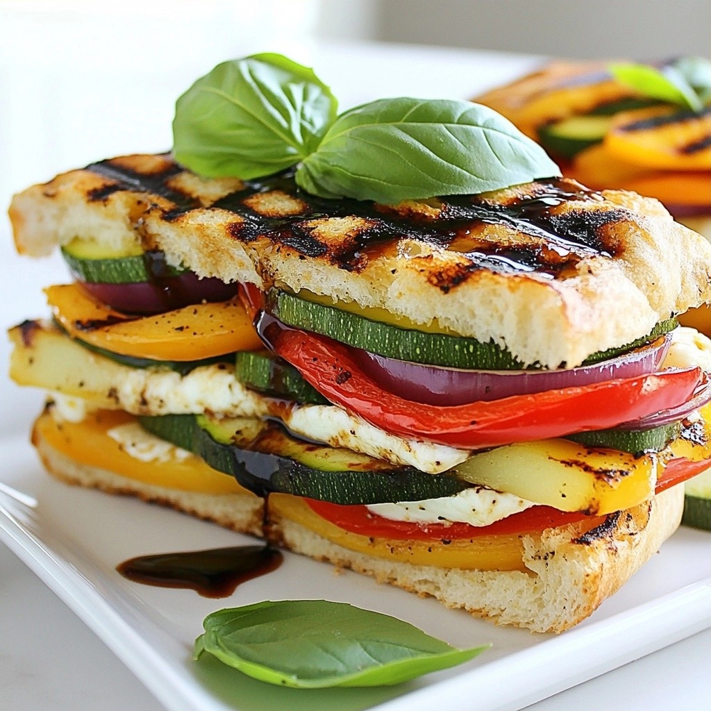 Saftiges Homemade Fast Food Grilled Veggie Panini