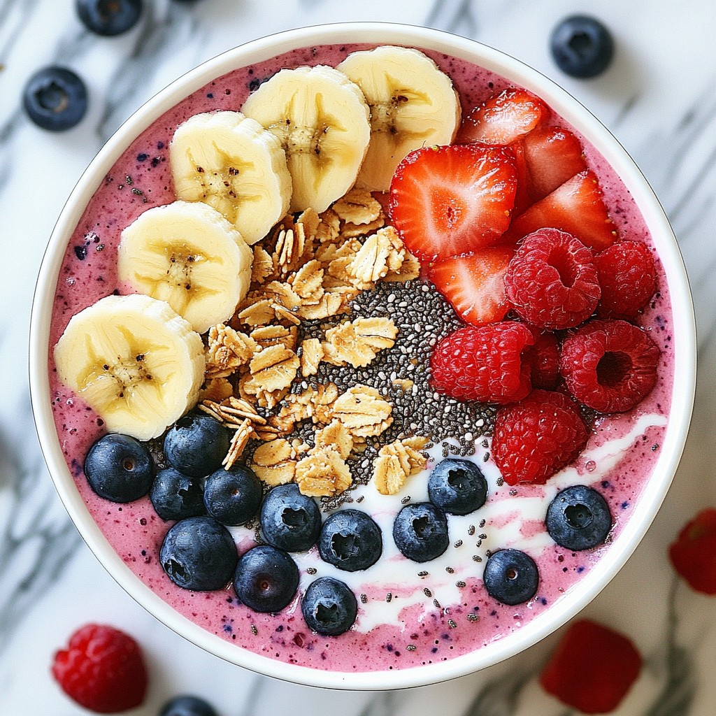 Triple Berry Smoothie Bowl Nahrhaft und Frisch Genießen