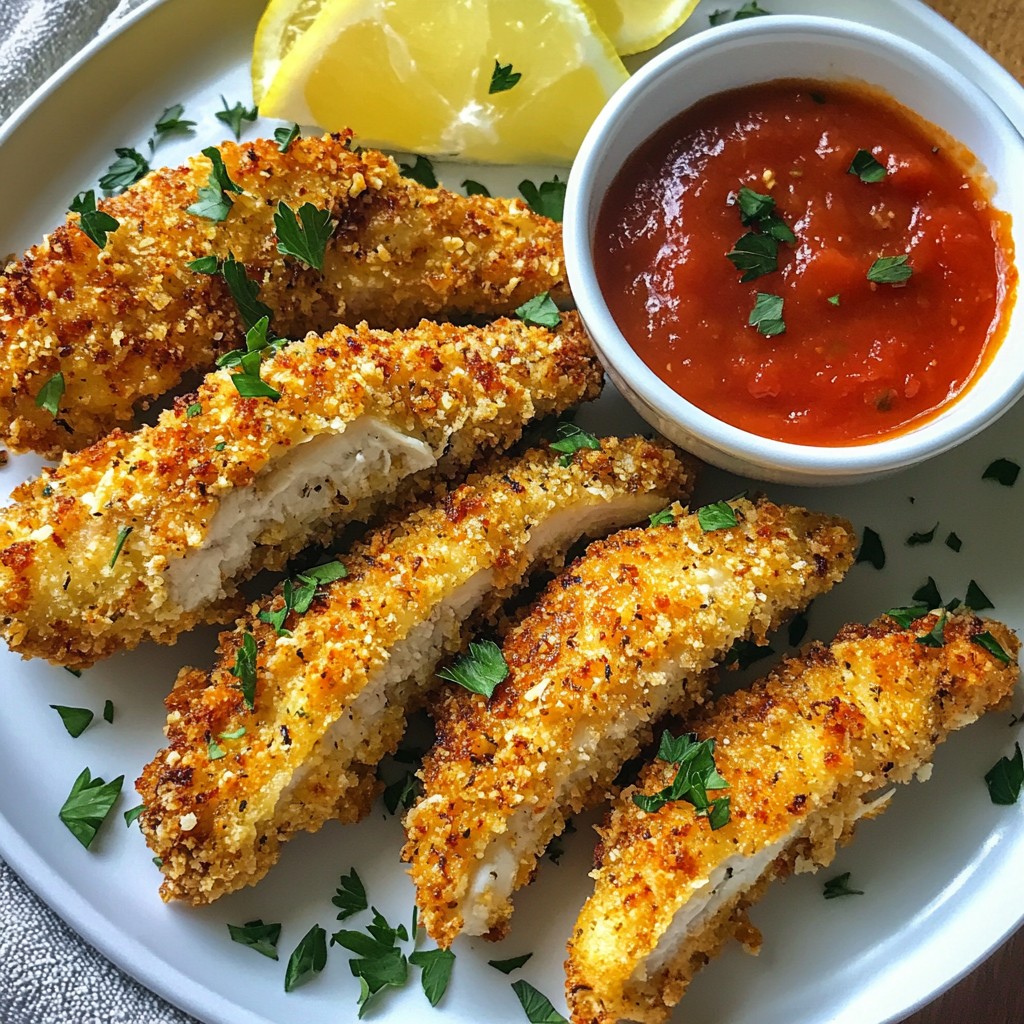 Parmesan Crusted Chicken Tenders Knusprig und Lecker