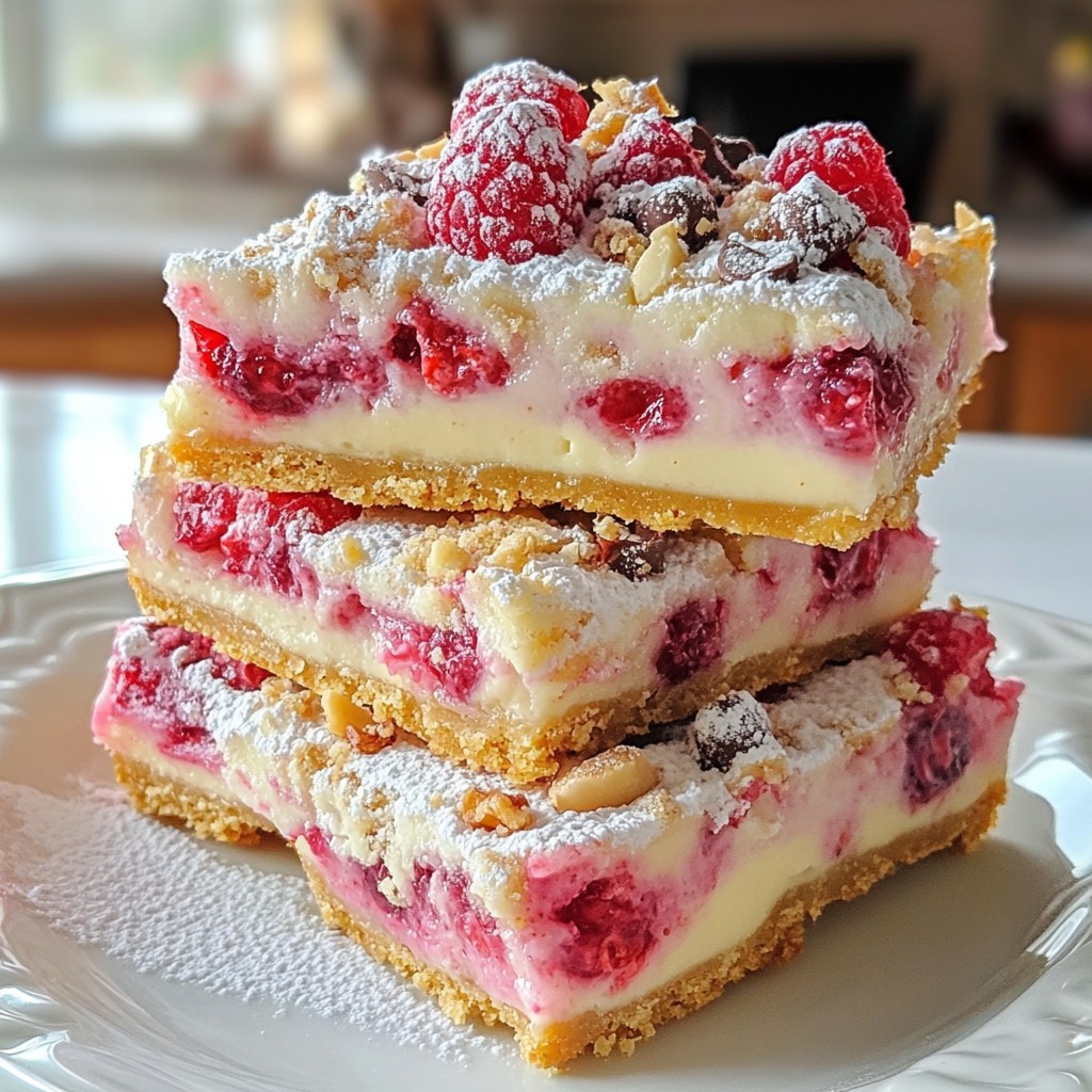 Raspberry Coconut Magic Bars Einfaches Rezept teilen