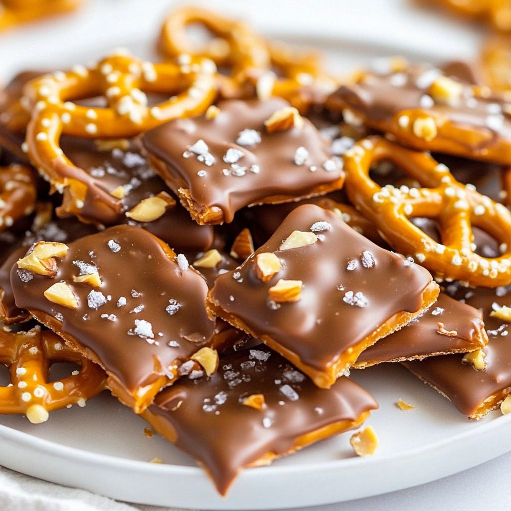Schokoladen Karamell Brezel Bark Einfaches Rezept