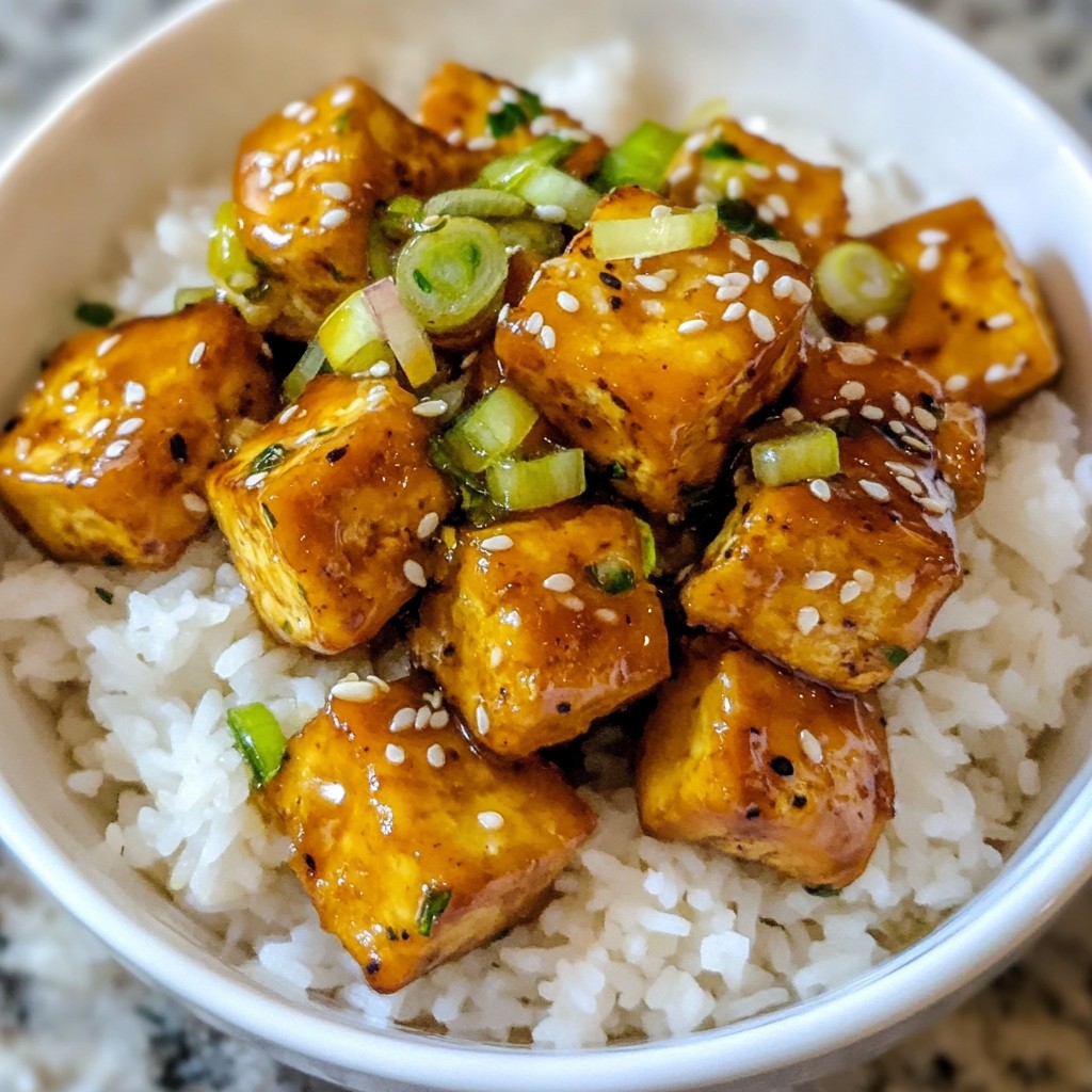 Honey Garlic Sesame Tofu köstlich und einfach zubereiten