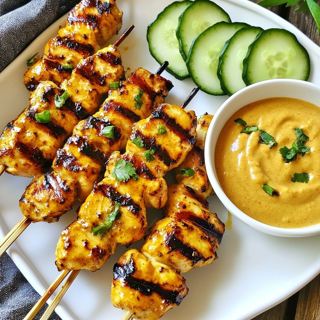 Knusprige Copycat Rezepte Thai Chicken Satay Spieße