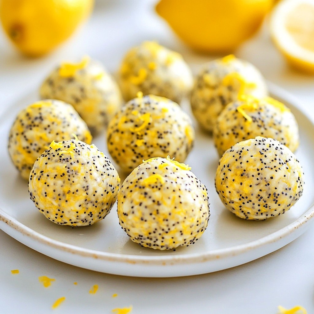 Zitronen-Mohn-Energie-Bällchen nahrhaft und lecker