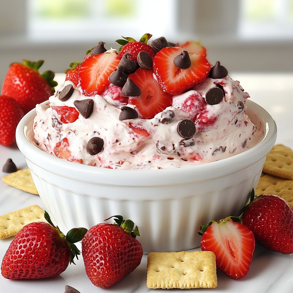 Schokolade Erdbeer Käsekuchen Dip köstlich genießen