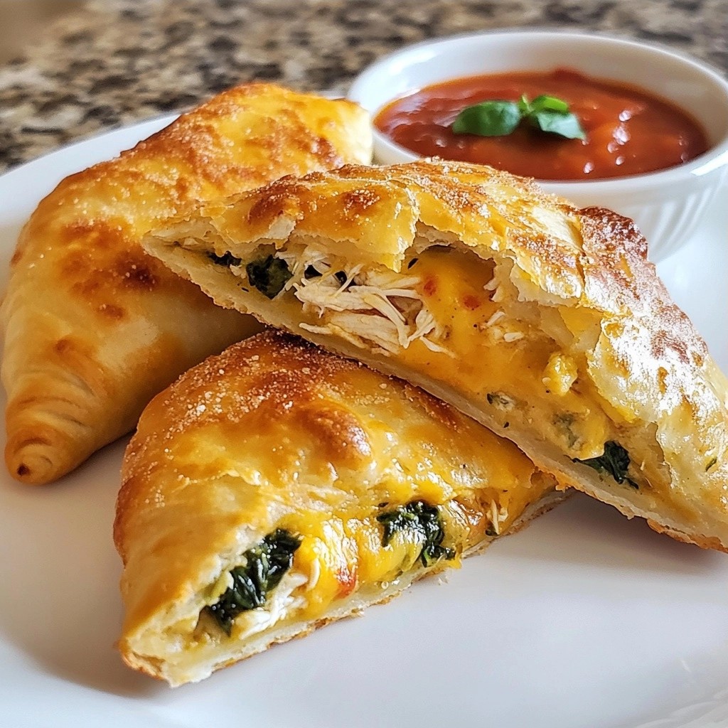 Herzhafte Copycat Rezepte Chicken und Spinach Calzones
