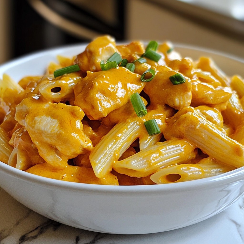 Creamy Buffalo Chicken Pasta Geschmacksvoll und Sättigend