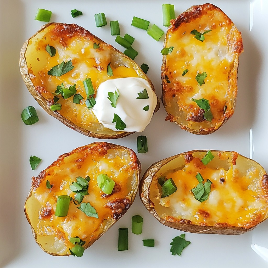 Crispy restaurant-style Loaded Potato Skins Genuss Rezept
