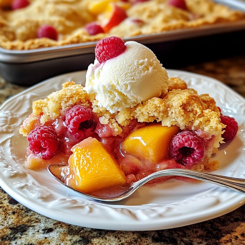 Raspberry Peach Cobbler Einfache und leckere Rezeptidee