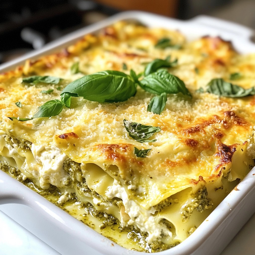 Cremige Pesto-Hühnchen-Lasagne Schnelle und Einfache Zubereitung
