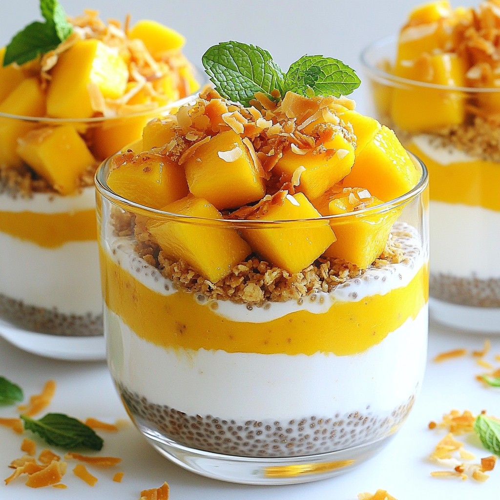 Mango Coconut Chia Parfait Frisch und Einfach Genießen