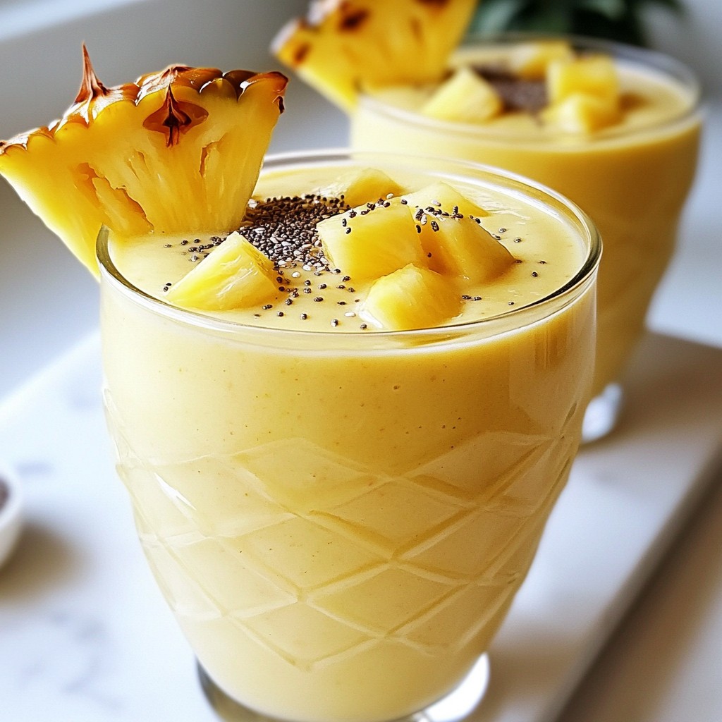 Kokosnuss Ananas Energie Smoothie Frisch und Vitalisierend