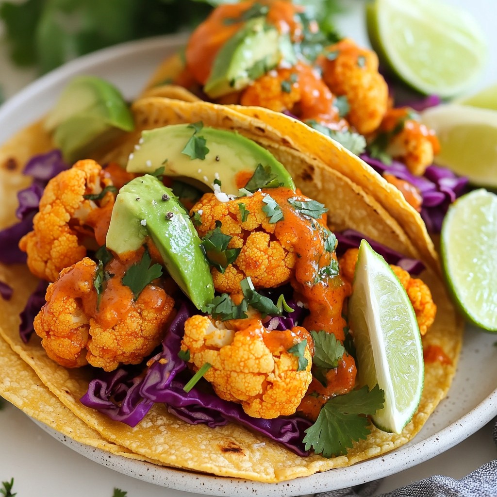 Spicy Buffalo Cauliflower Tacos Einfach und Lecker