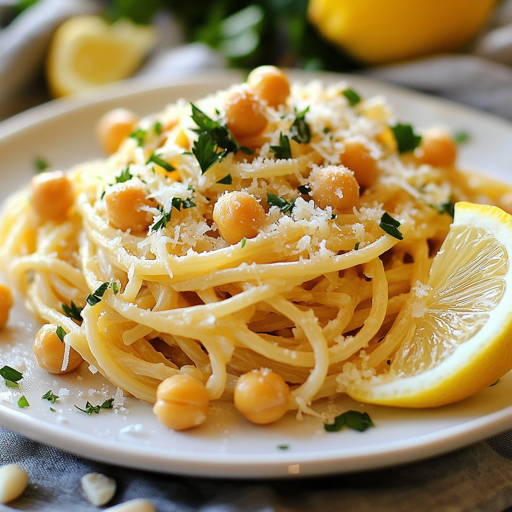 Lemon Garlic Chickpea Pasta Einfach und Lecker Rezept