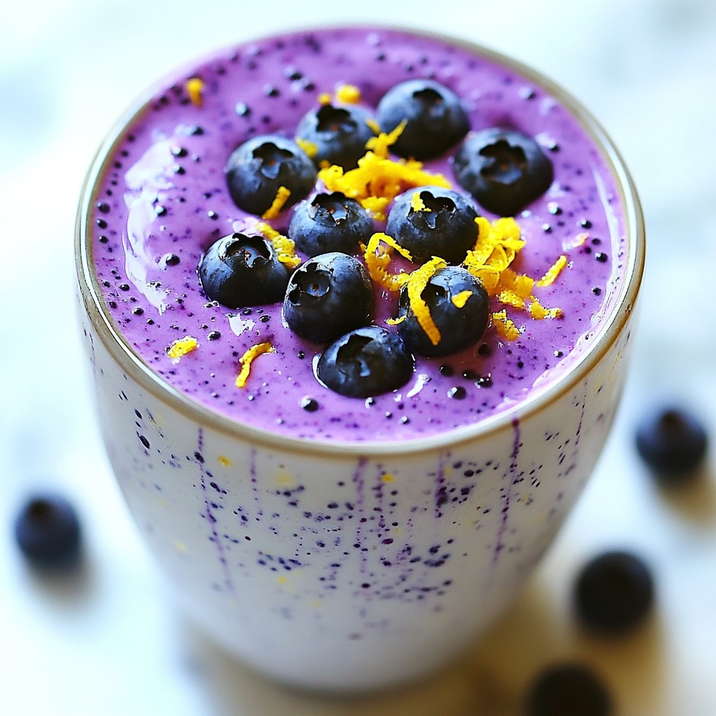 Köstlicher Blueberry Lemon Cheesecake Smoothie Mix