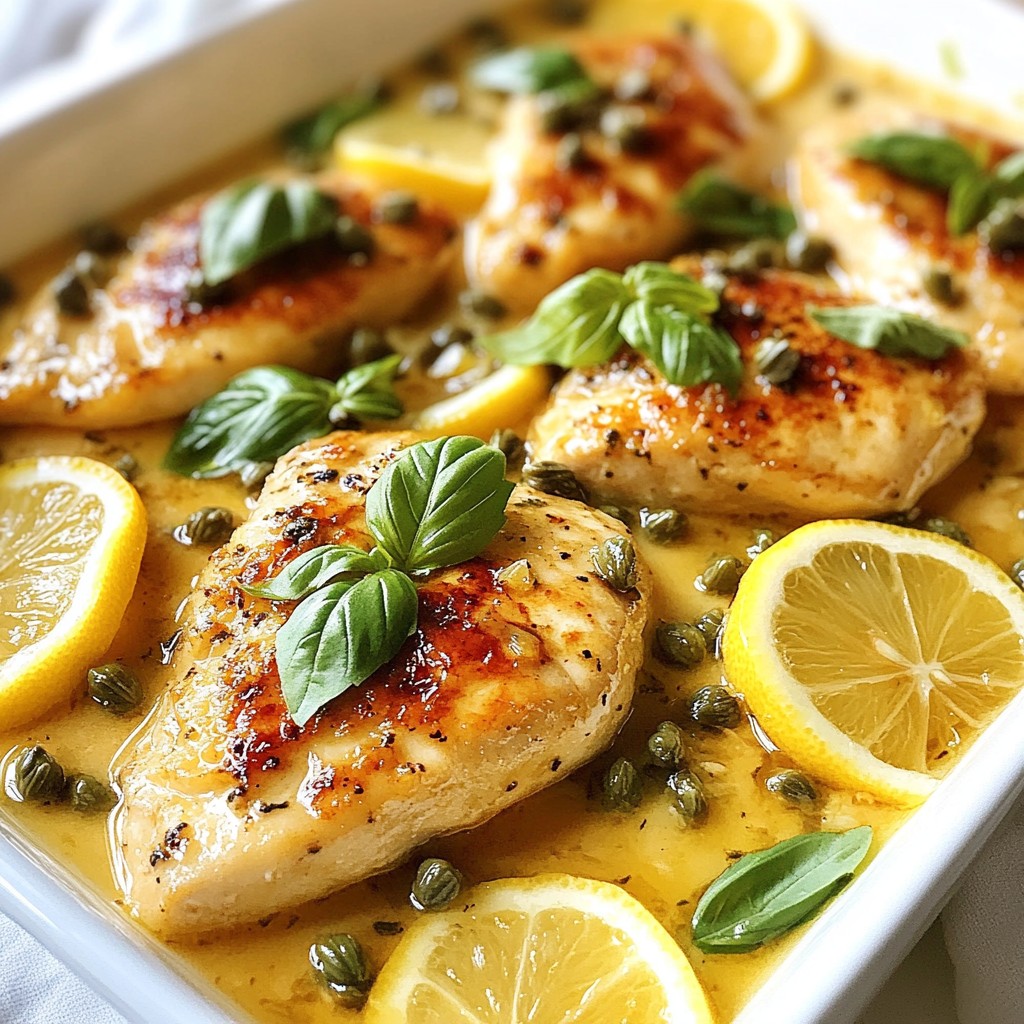 Lemon Basil Chicken Piccata Köstliches Rezept
